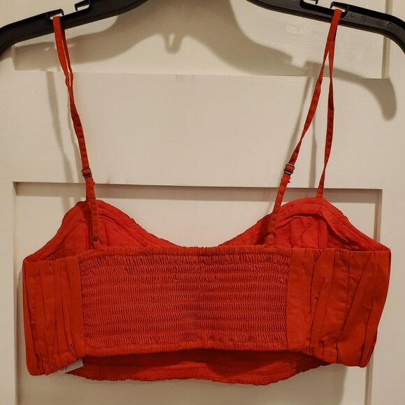 Abercrombie & Fitch Pleated Sweetheart Neckline Crop Top Size Medium NEW - Picture 5 of 5